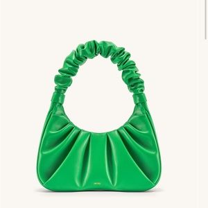 JW PEI GABBI RUCHED HOBO HANDBAG - GRASS GREEN